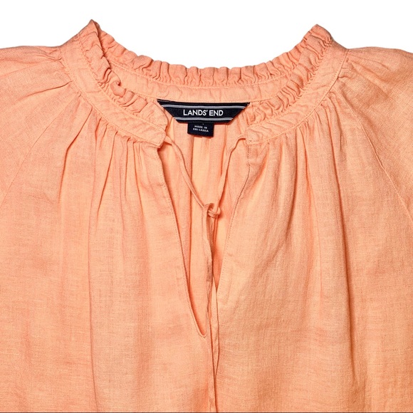 2/$50 - New Lands End Boho Peasant Linen Blouse - Picture 5 of 12